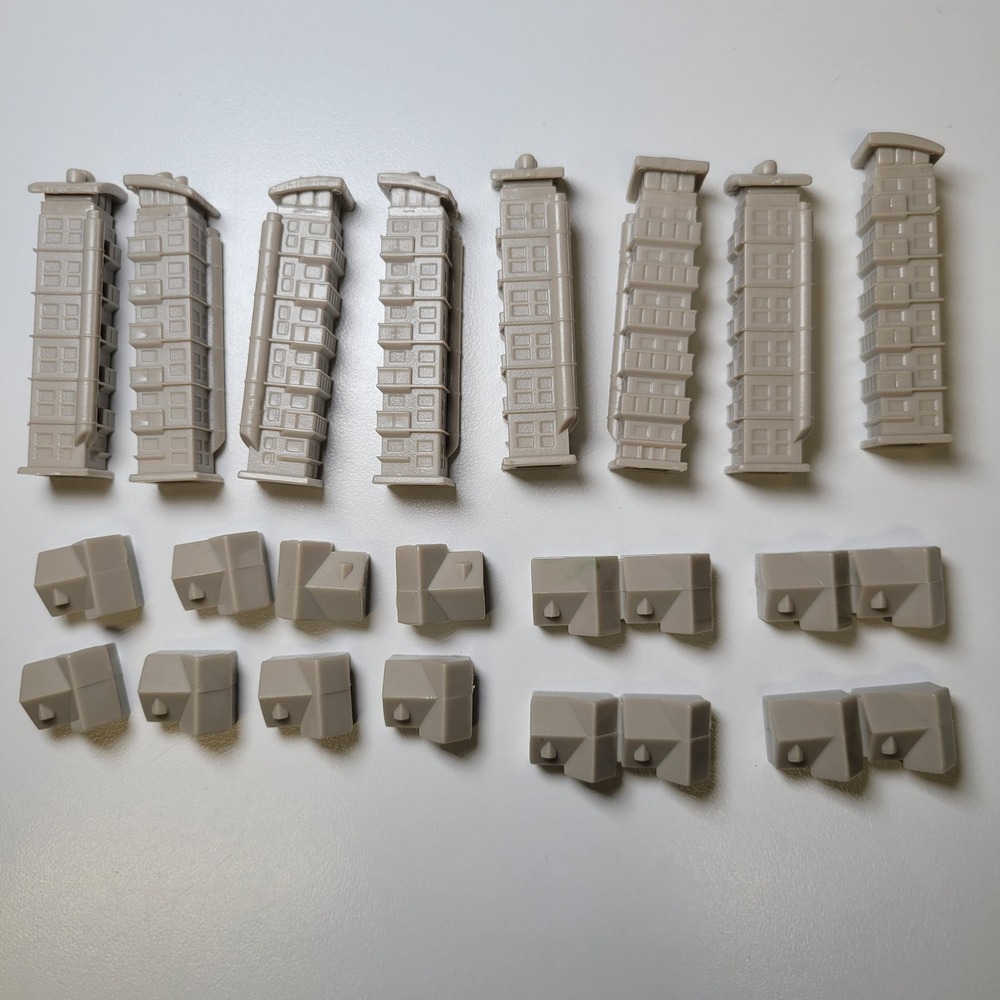 Monopoly City Replacement Buildings Tan Skyscrapers and Houses Lot Hasbro 2009